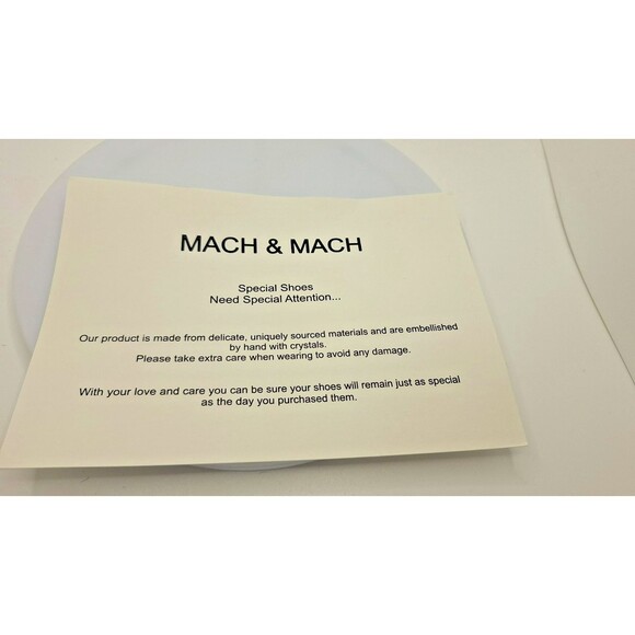 Mach & Mach Slingback Heel Sandals Women's 37 Black Embellished‎ Crystal Heart - Picture 15 of 16